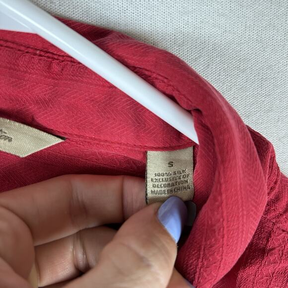 Paradise Collection Short Sleeve Button Up Silk Shirt Mens Small Hawaiin Relaxed - Picture 4 of 10